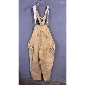 VTG Carters Watch the Wear Overalls Mens Tan Canvas Bib Workwear Carpenter USA